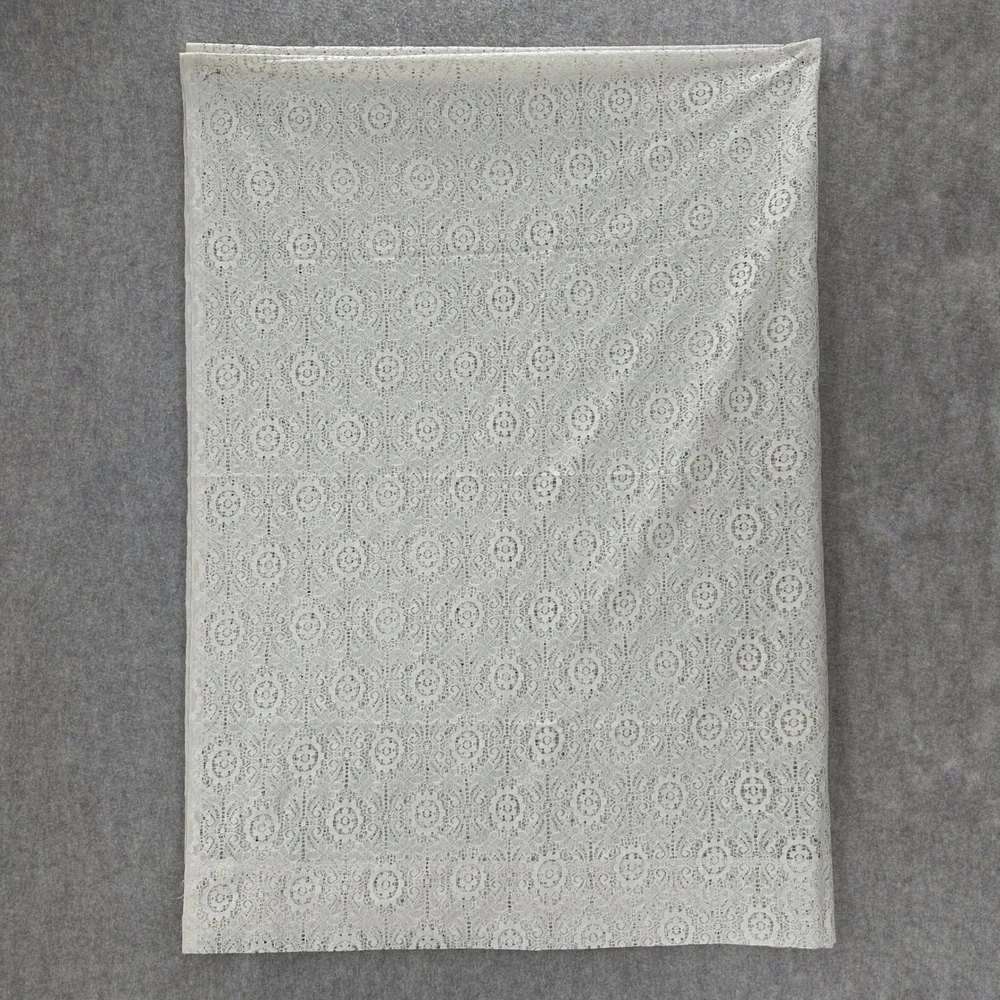 VTG‎ Ivory Floral Medallion Lace Sheer Curtain Panel 59x82 Cottagecore